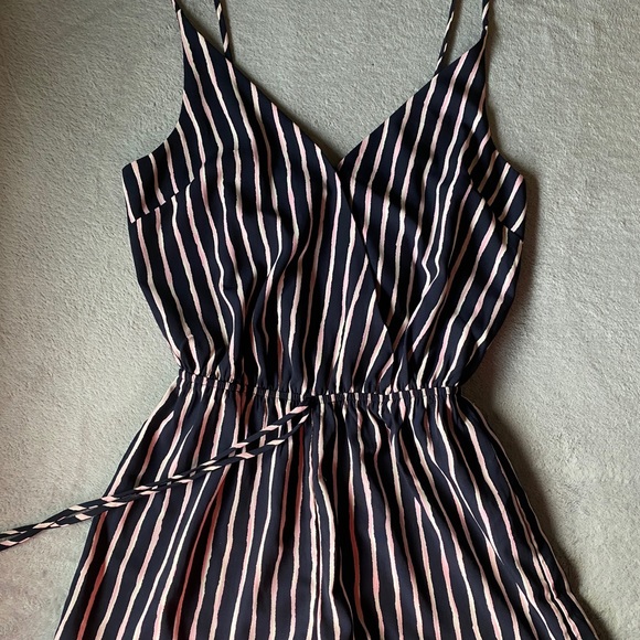 Small Pink/Blue Striped Romper - Picture 1 of 3